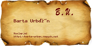 Barta Urbán névjegykártya